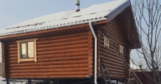 Баня из оцилиндрованного бревна под ключ в Мариинске - от 134459 рублей